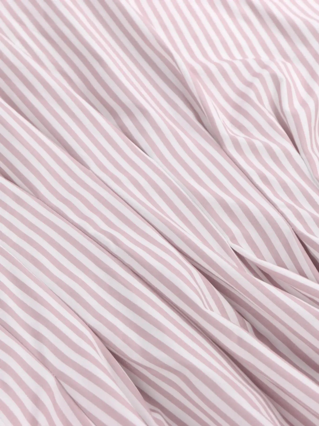Pinstripe Puff Sleeve Cinched Waist Button Up Shirt