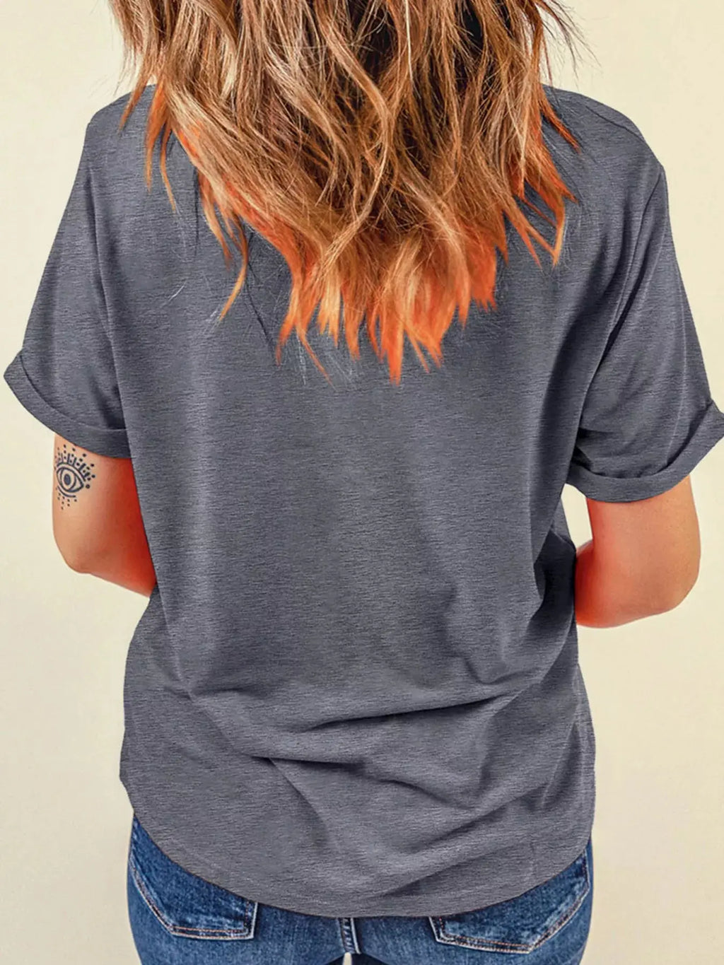 Round Neck Casual Ghost Halloween Graphic T Shirt