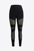 Spliced Mesh Leggings Black