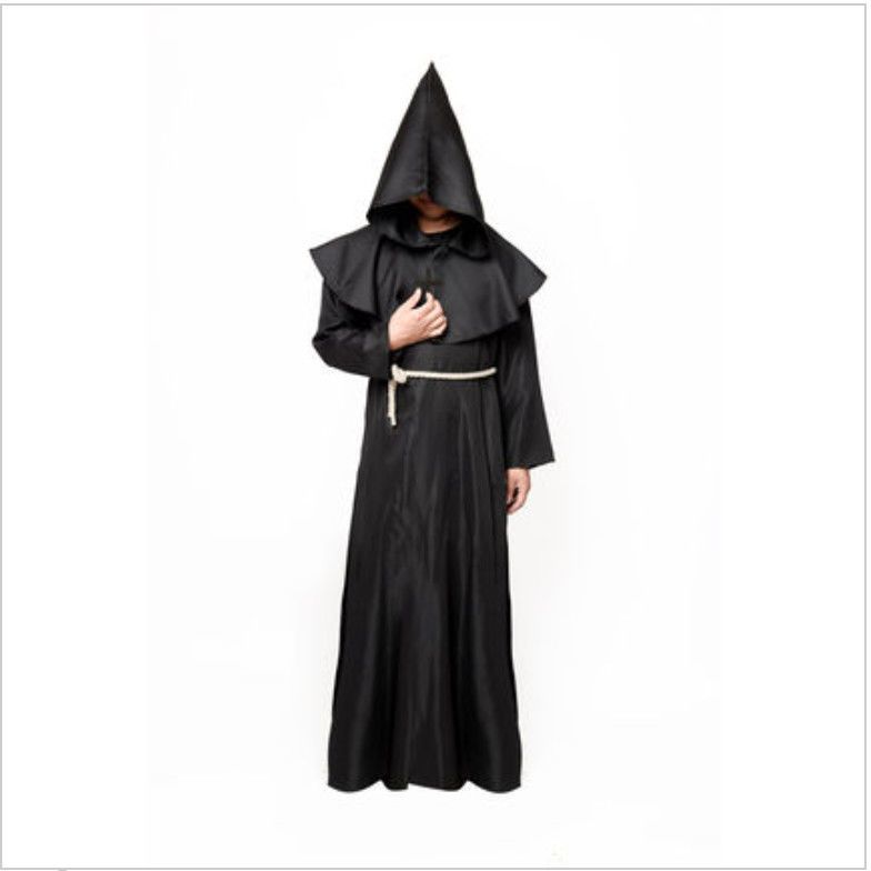 Halloween costume medieval monk cloak suit