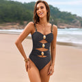 Women's Cutout Ruched Sweetheart Neck One Piece Swimsuit