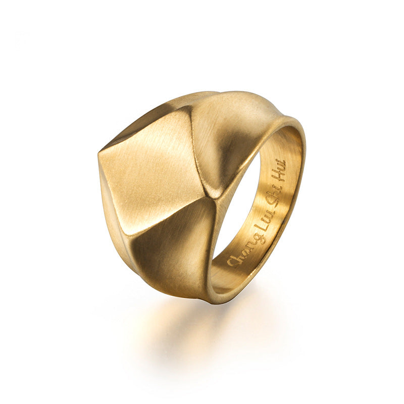 Minimalist geometric square diamond-shaped retro rings