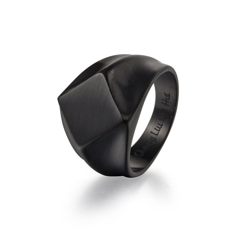 Minimalist geometric square diamond-shaped retro rings