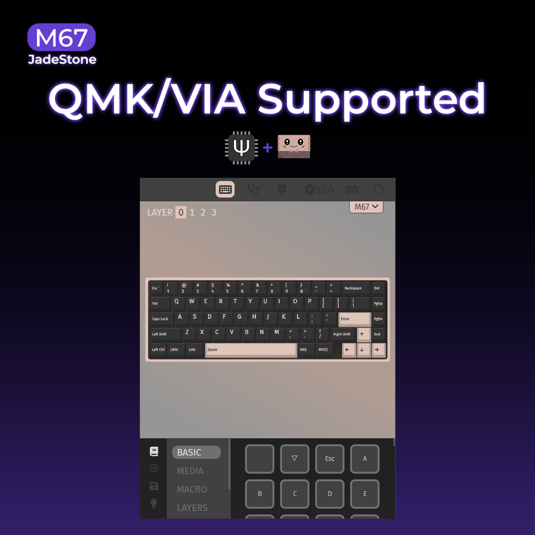 XVX M67 JadeStone Interstellar Black VIA Tri-Mode Mechanical Keyboard with IMD-Tech Keycaps