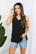Blumin Apparel Chance of Sun Full Size Ribbed V-Neck Tank