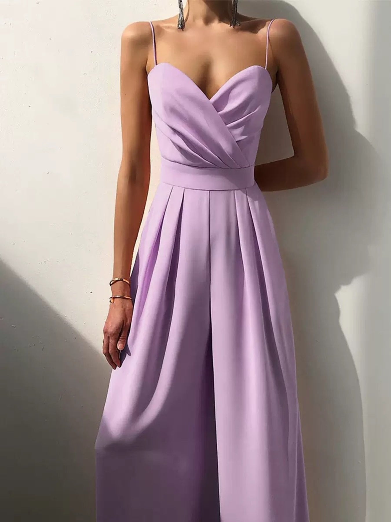 Full Size Spaghetti Strap Wide Leg Jumpsuit
