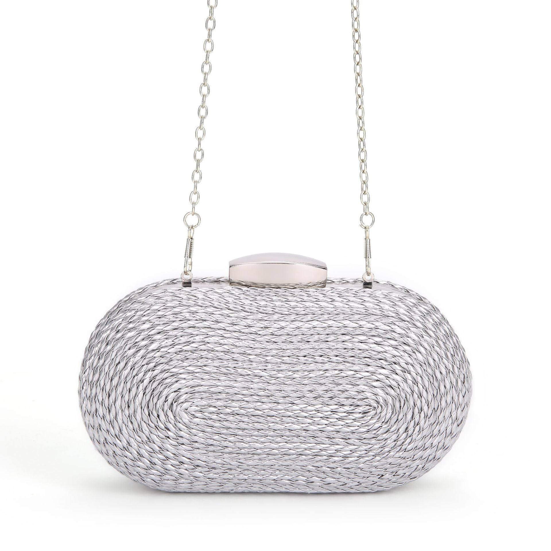 Fashionable oval crossbody woven bags