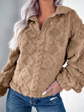 Cozy Fleece Quarter Zip Sweatshirt