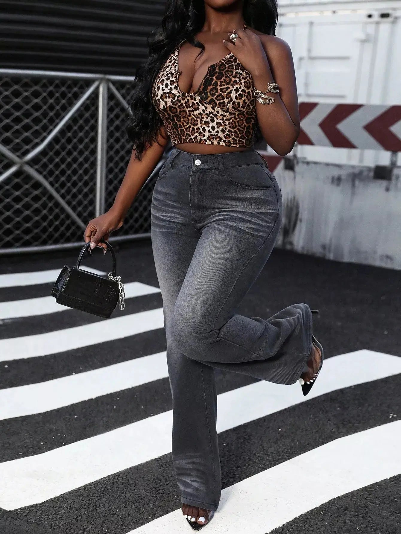 High Waist Straight Leg Jeans