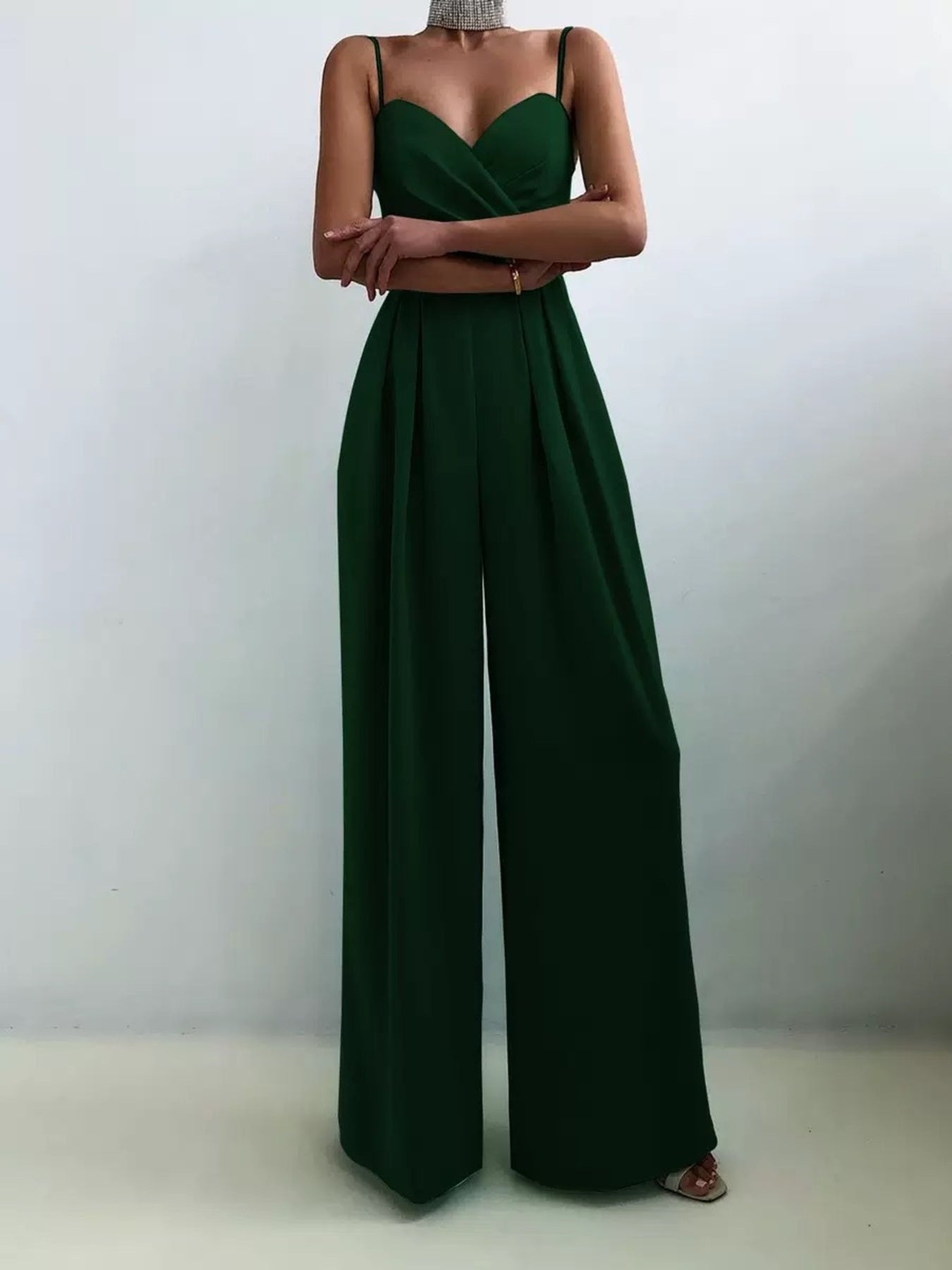 Full Size Spaghetti Strap Wide Leg Jumpsuit
