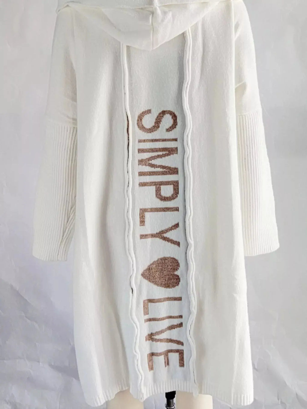 Full Size Hooded Knit Open Front Cardigan