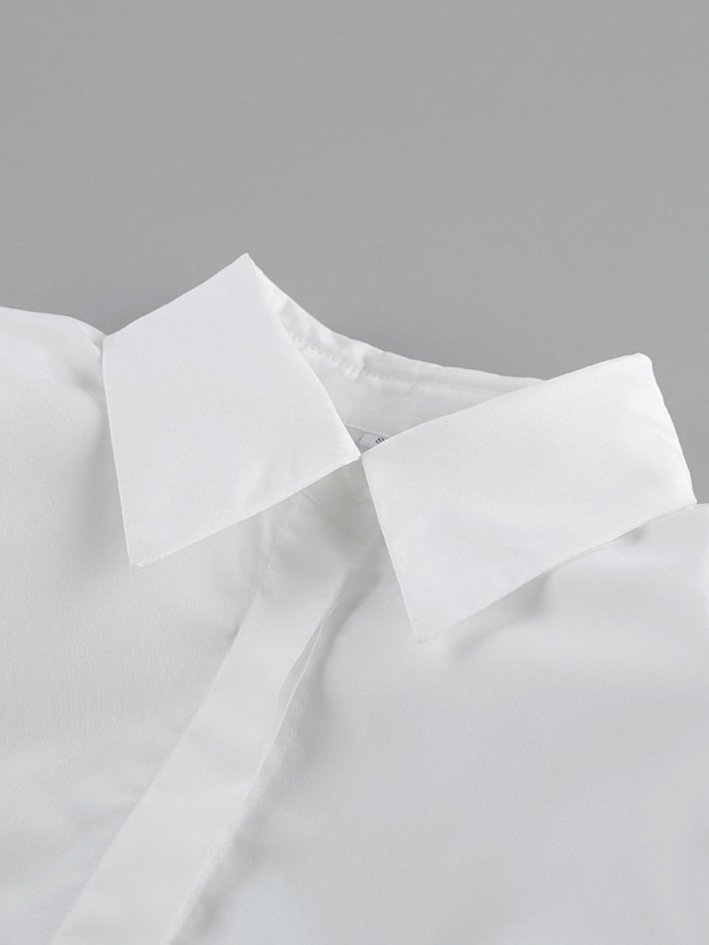 White Button Up Side Lace Up Shirt