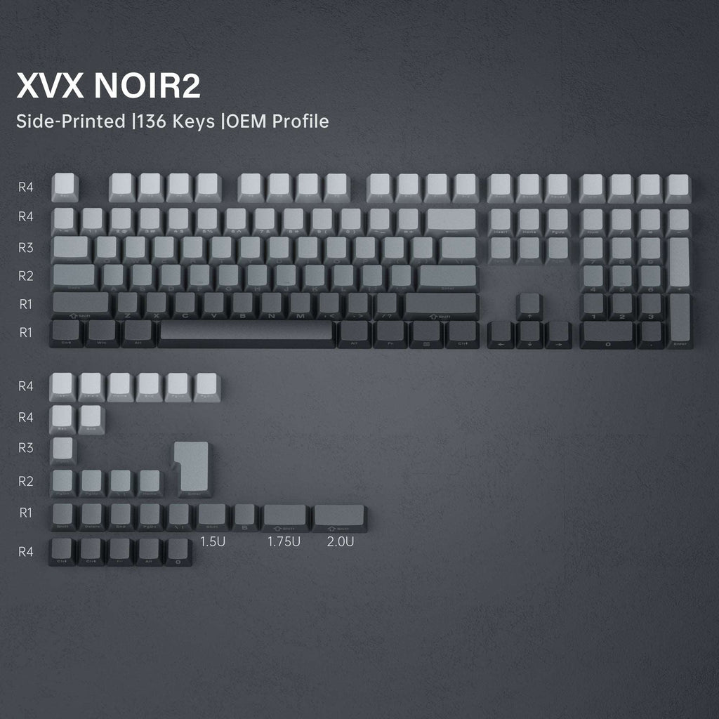 XVX Gradient Series 136-Key Side-Printed OEM Profile Keycap (7 Colors)