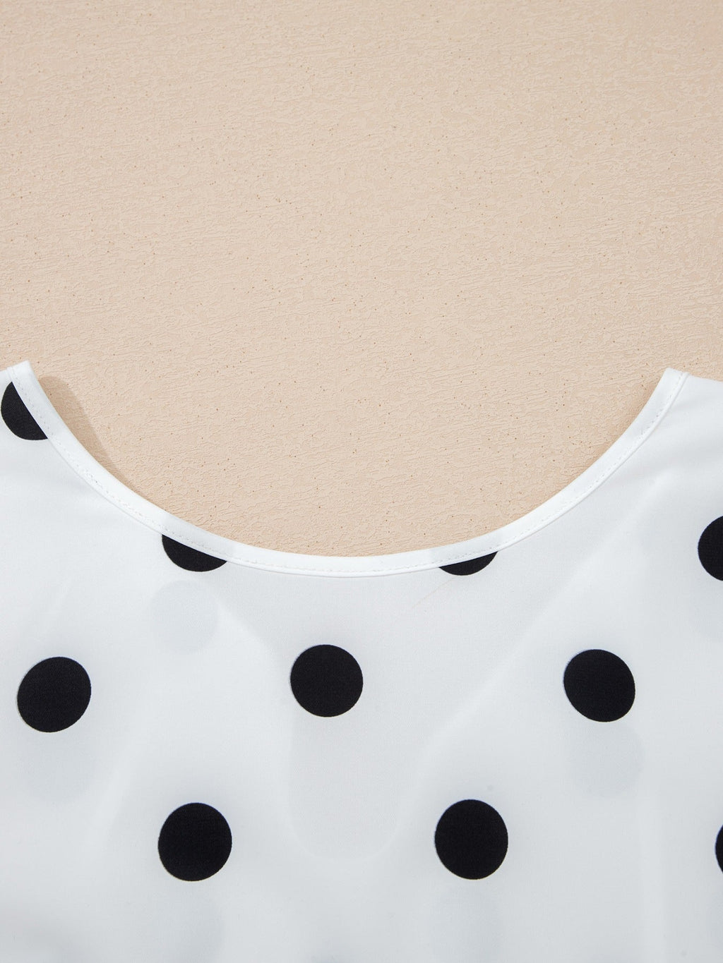 Women's White Polka Dot Long Sleeve Blouse