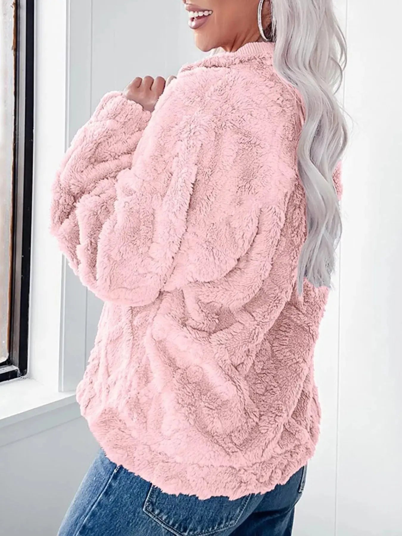 Cozy Fleece Quarter Zip Sweatshirt