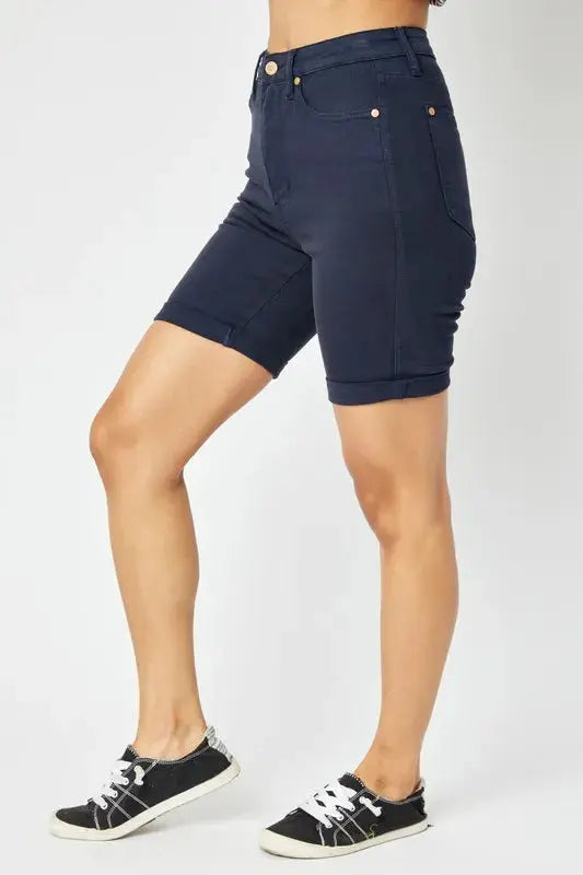 Full Size High Waist Tummy Control Bermuda Shorts by Judy Blue Jeans