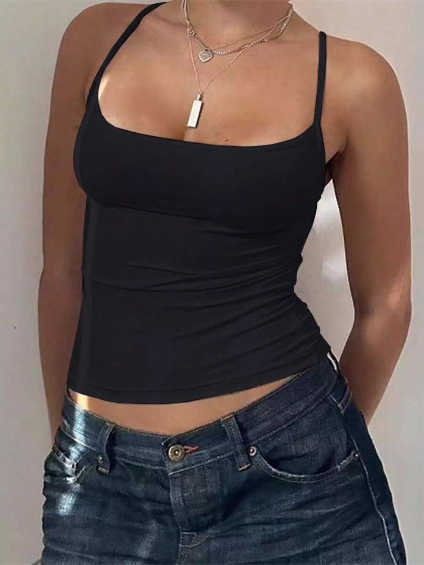 Solid Color Scoop Neck Cami