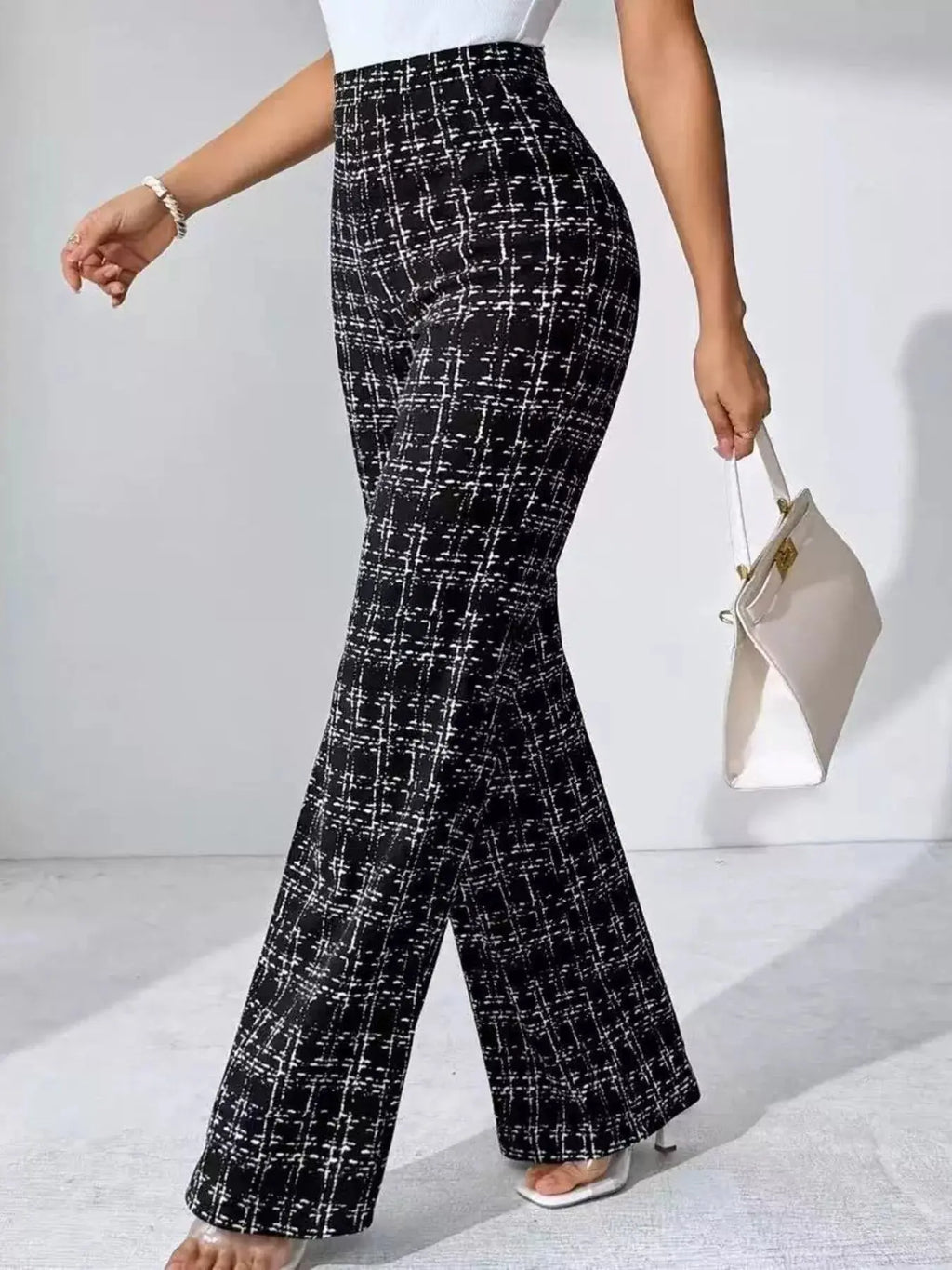 Plaid Wide Leg Pants