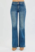 RISEN Jeans - Plus Size Tummy Control Bootcut Jeans with Double Button Waistband