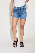 Judy Blue Full Size/Plus Size High Waist Slim Denim Shorts