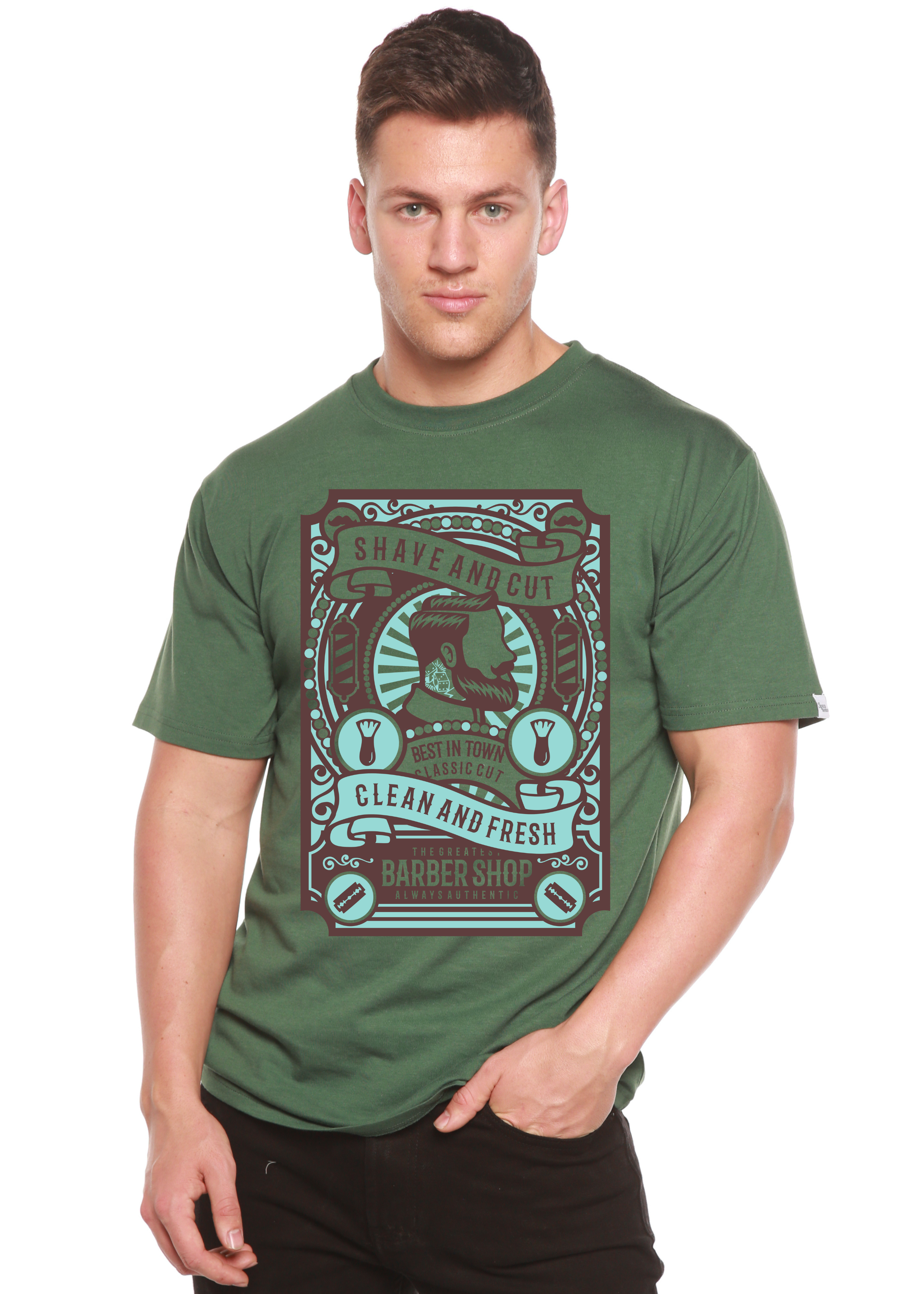 Shave and Cut Spun Bamboo® Men's Bamboo Viscose/Organic Cotton Short Sleeve Graphic T-Shirt