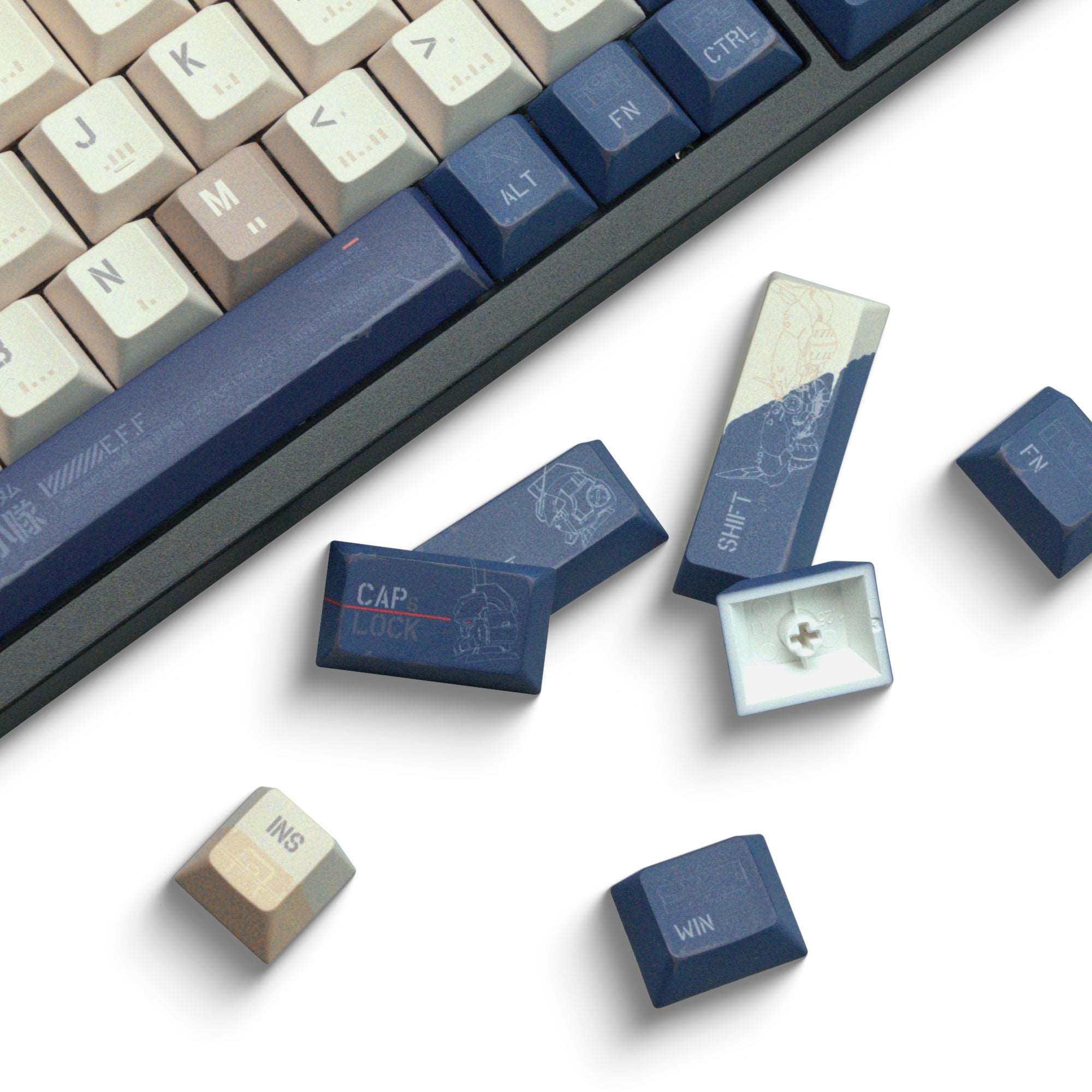 XVX Damaged Mecha Cherry Profile Keycaps Full Set (143-Keys)