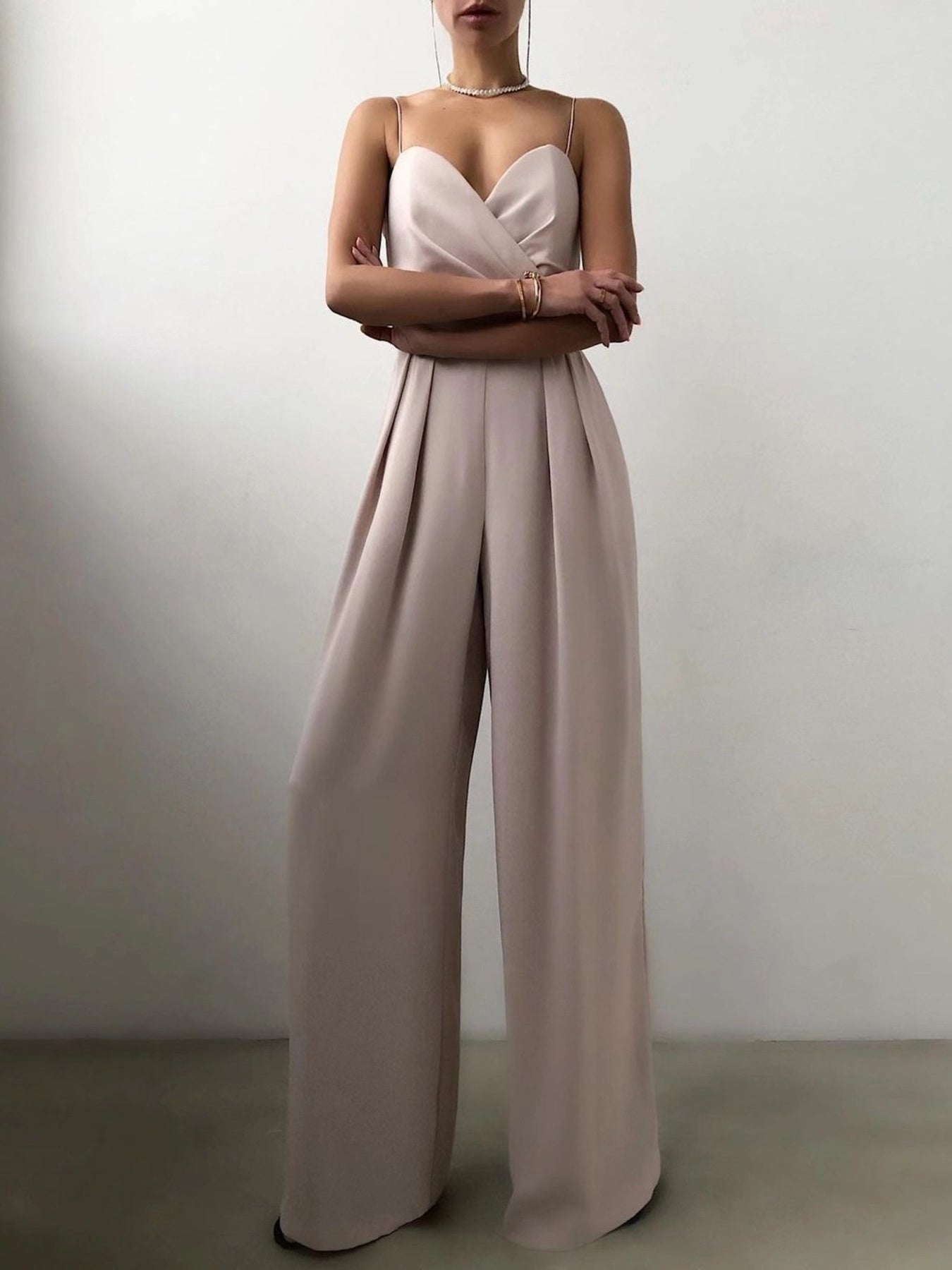 Full Size Spaghetti Strap Wide Leg Jumpsuit
