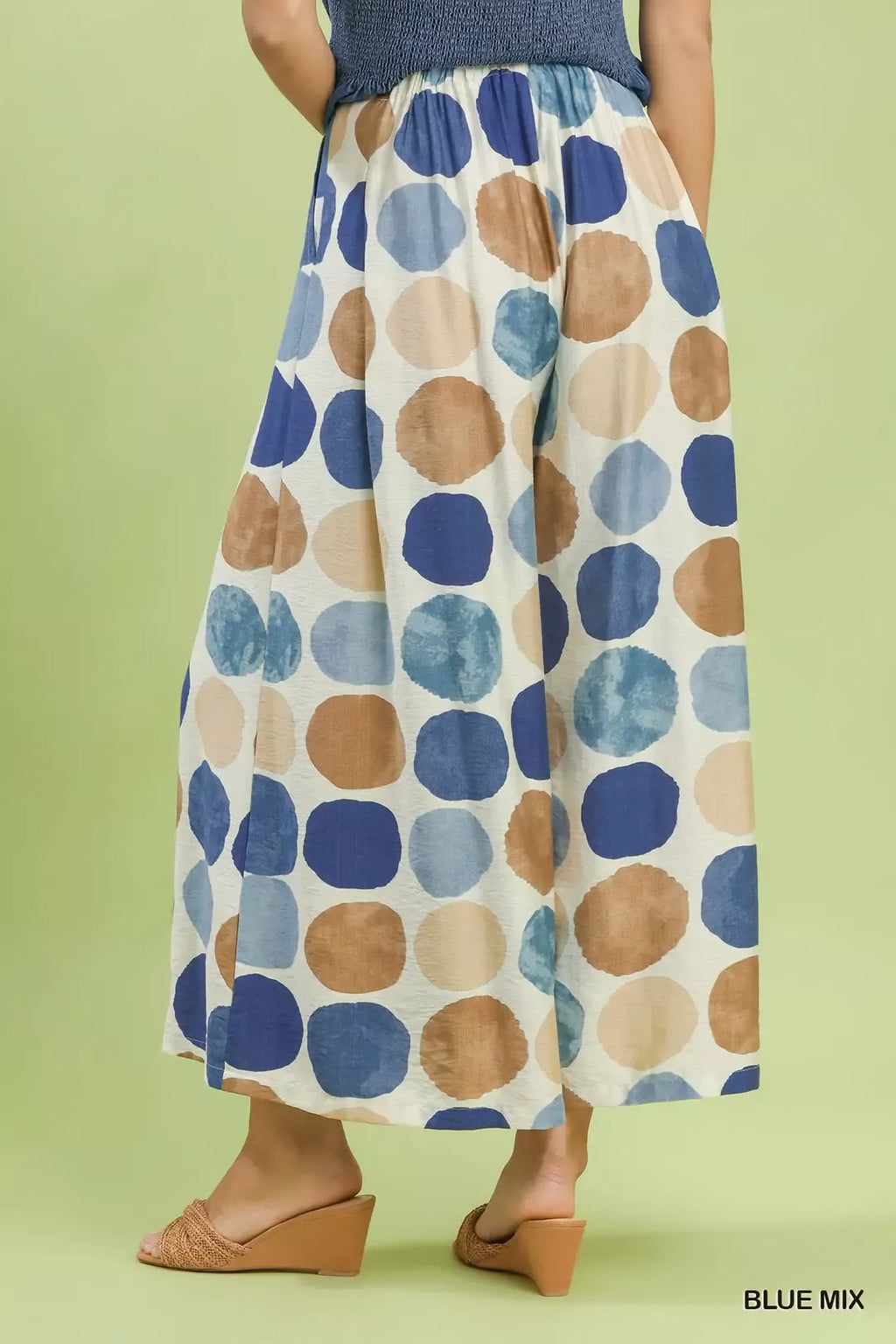 Umgee Polka Dot Wide Leg Pants