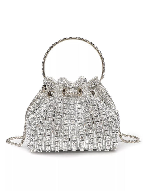 Bucket Style Rhinestone Crossbody Bag