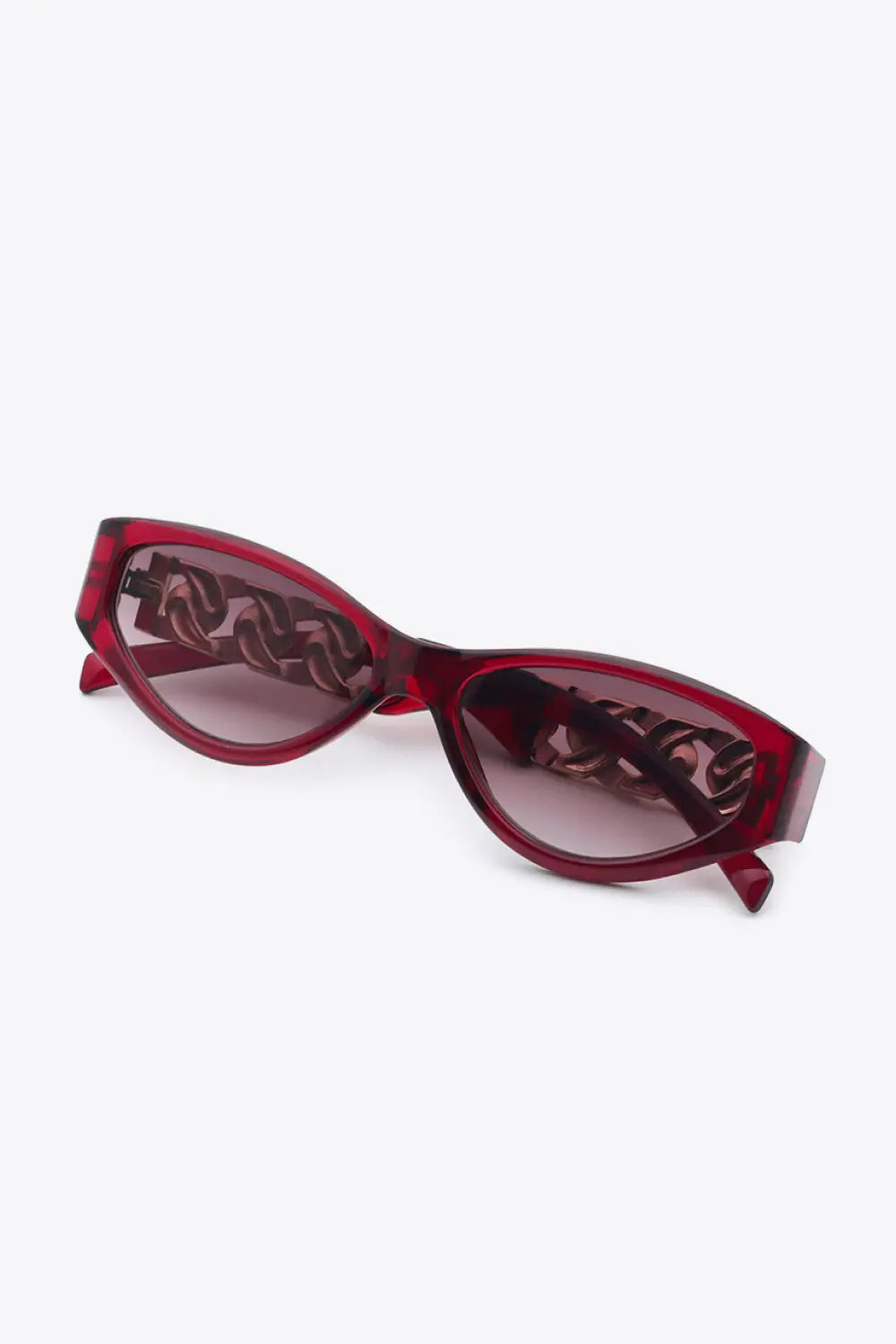 Chain Detail Cat Eye Sunglasses – UV400 Fashion Shades
