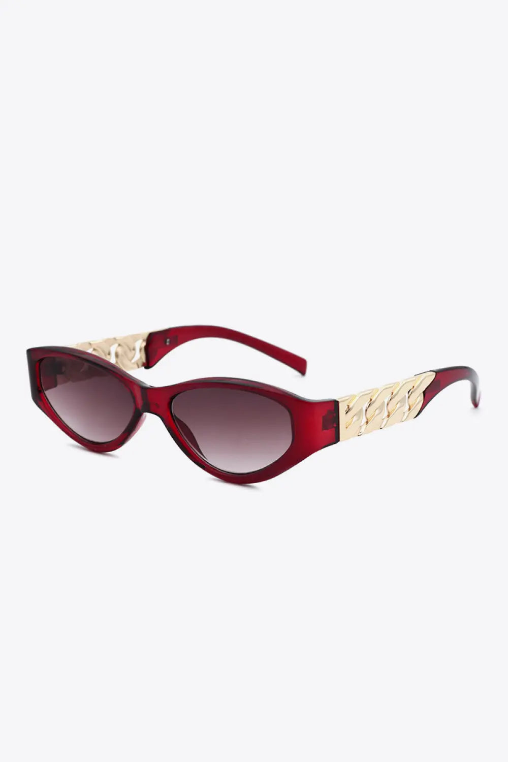 Chain Detail Cat Eye Sunglasses – UV400 Fashion Shades