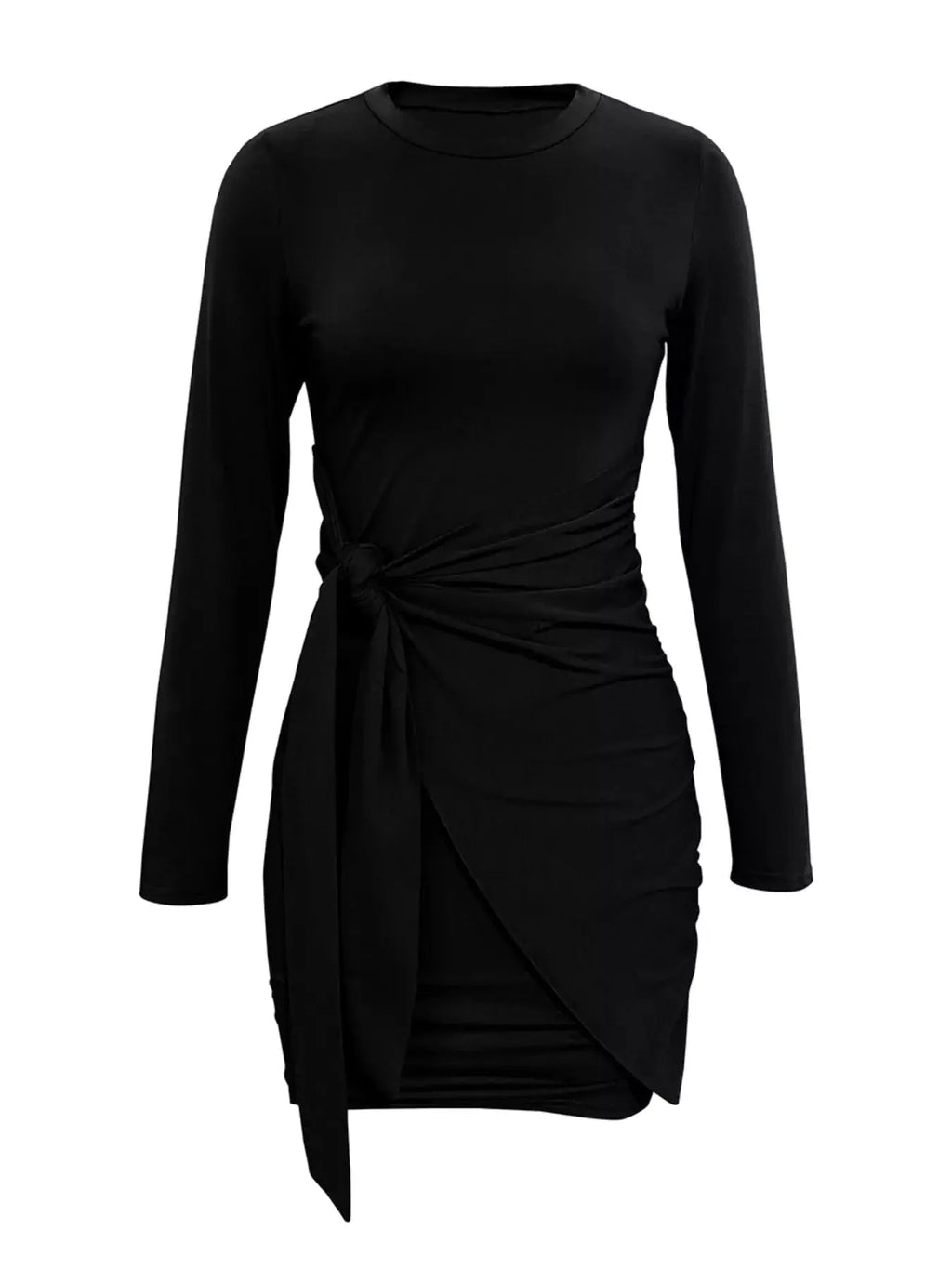 Round Neck Long Sleeve Bodycon Dress