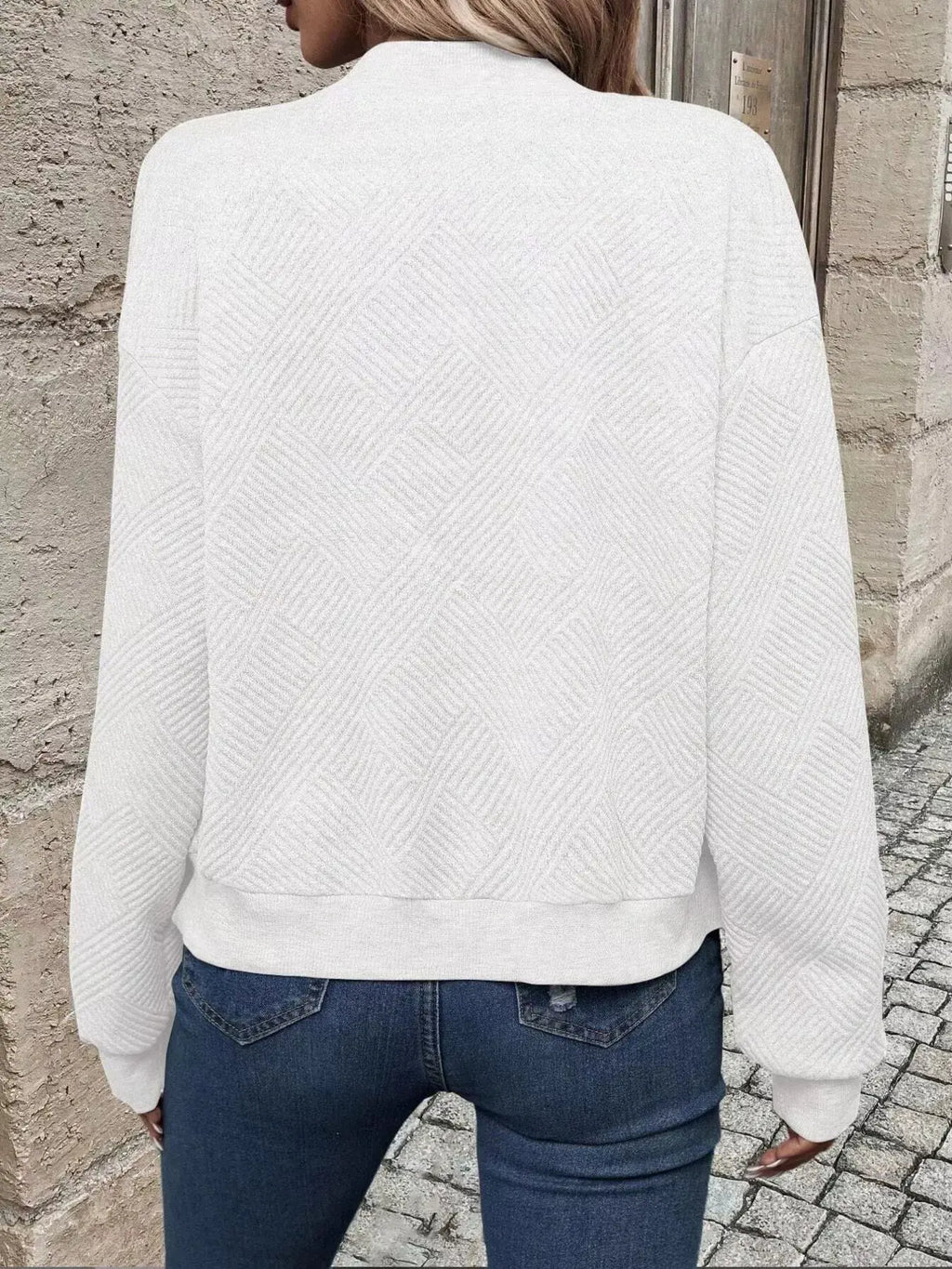 Texture Zip Up Bomber Jacket