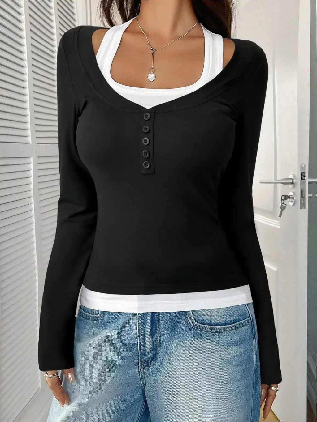 Scoop Neck Womens Long Sleeve T Shirt