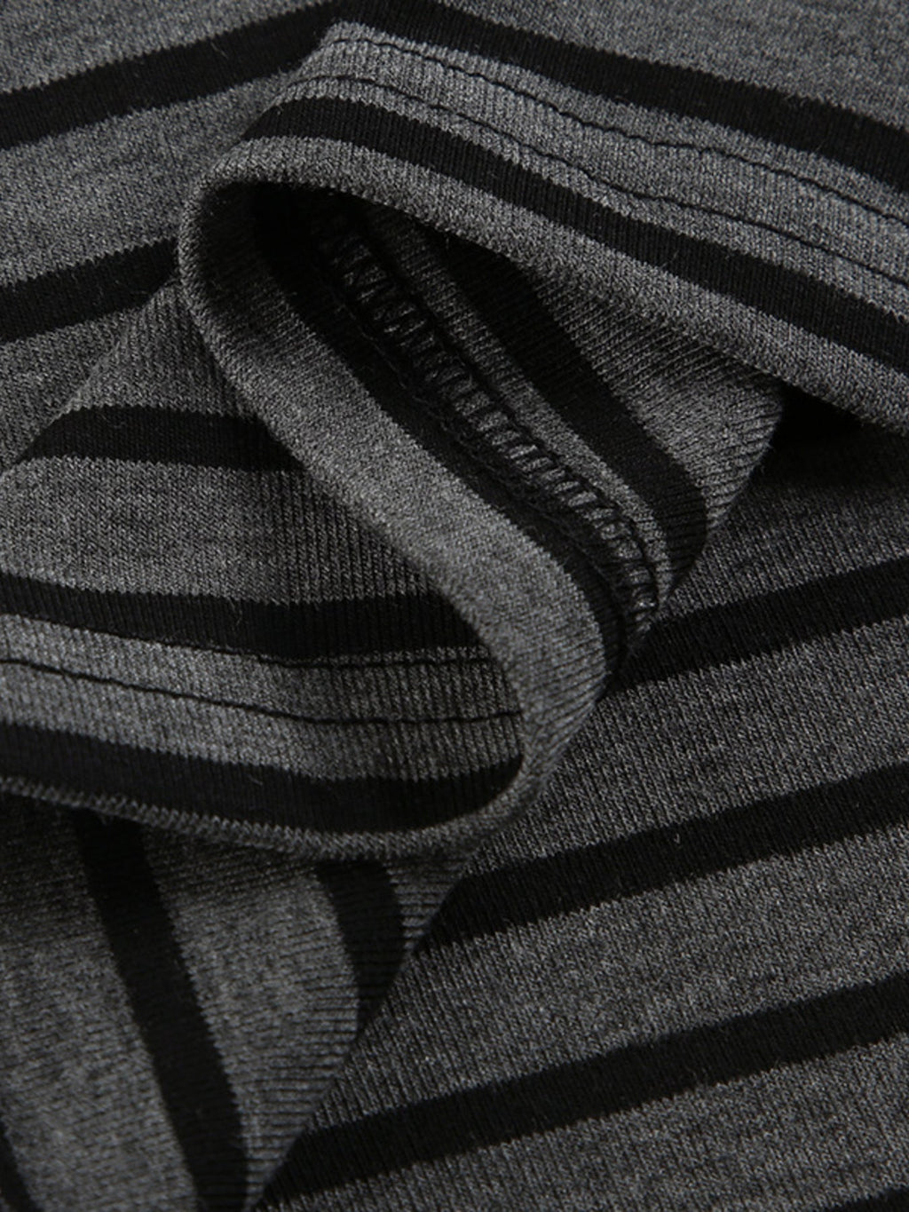 Striped Long Sleeve Boat Neck T Shirt