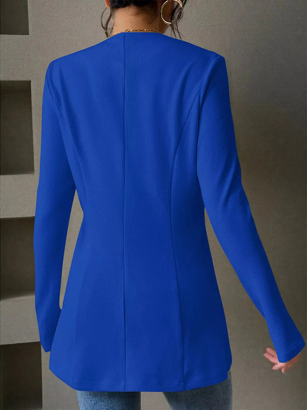 One Button Long Sleeve Blazer