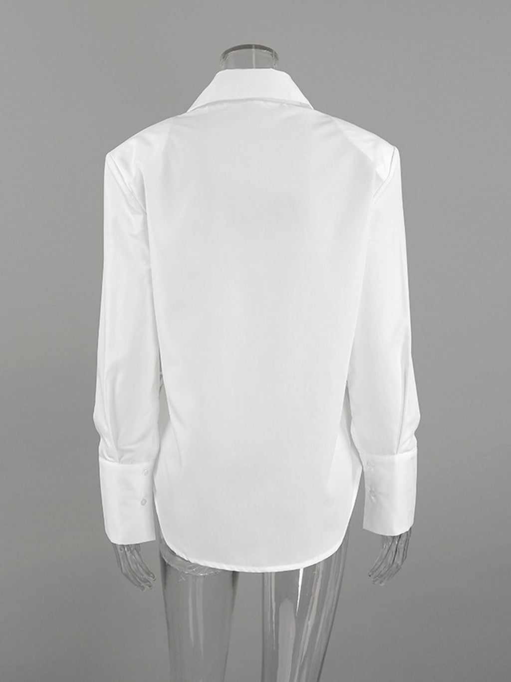 White Button Up Side Lace Up Shirt