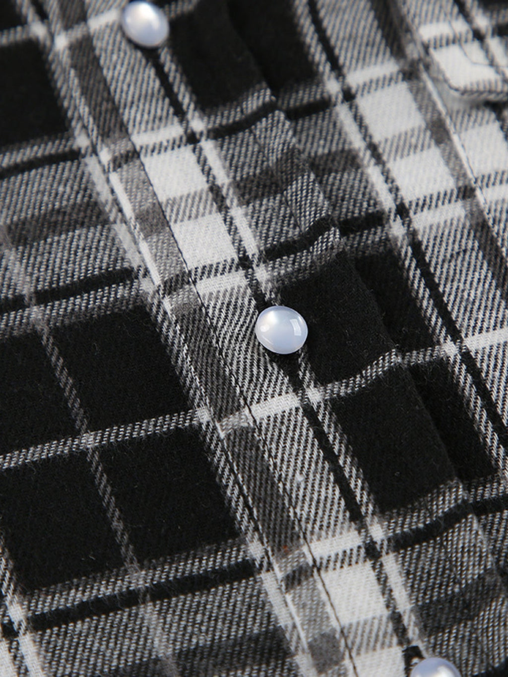 Black Oversized Plaid Button Up Shirt