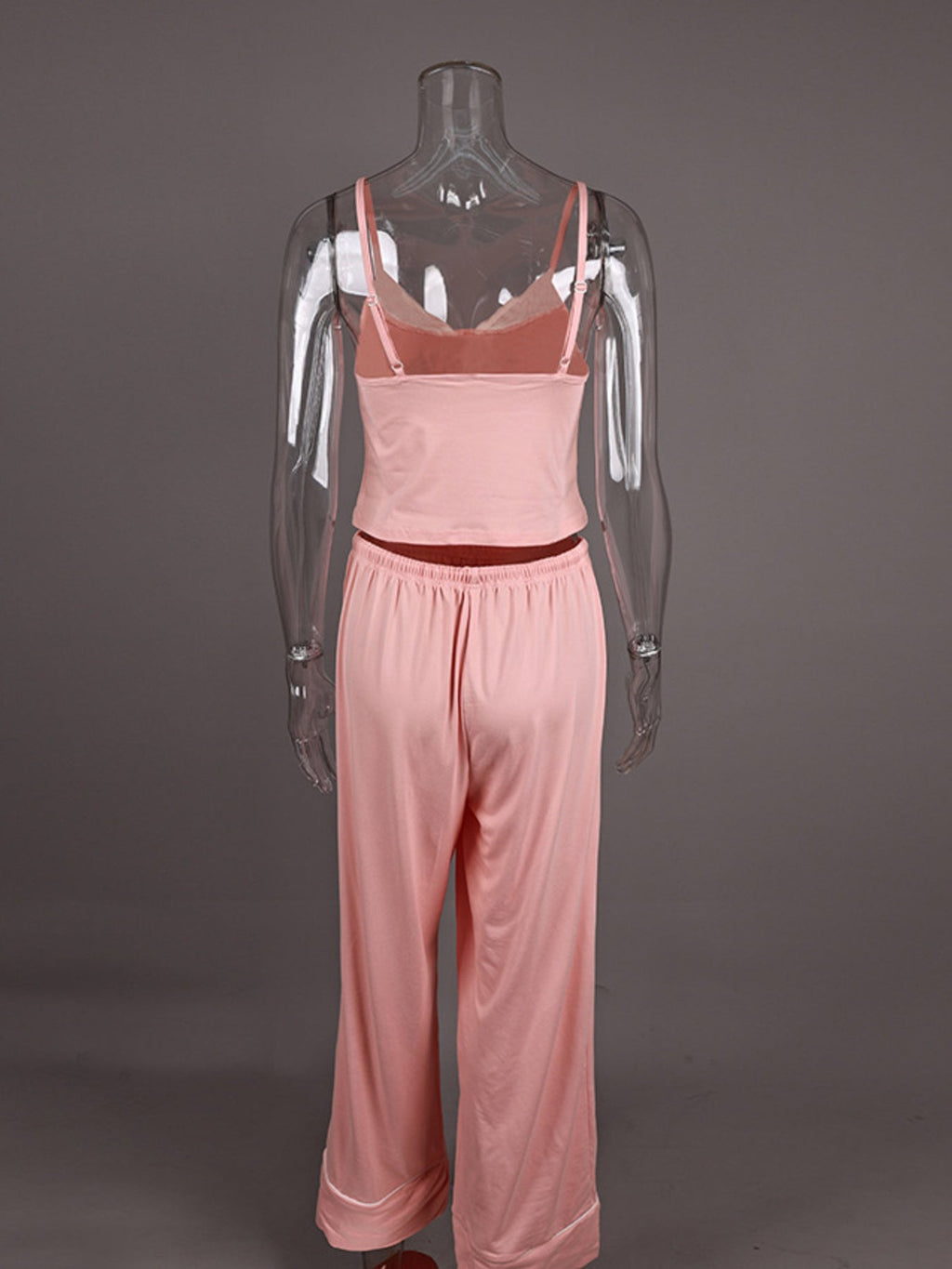 Lace Trim Cami & Pants Two Piece Loungewear Set