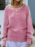 Striped Casual Boat Neck Sweater