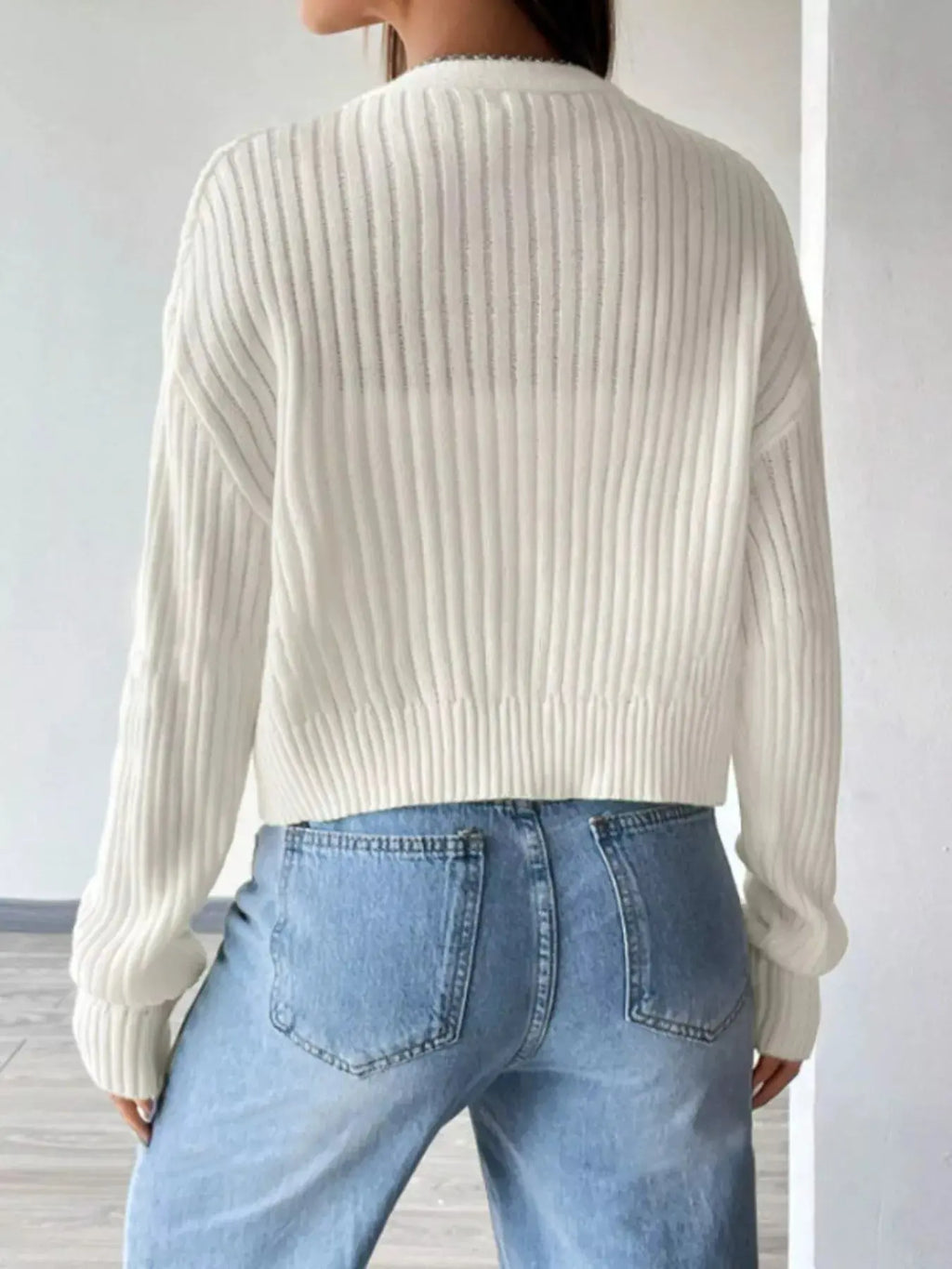 V Neck Button Up Cardigan