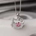 925 Sterling Silver Cat Ear 2 Carat Moissanite Pendant