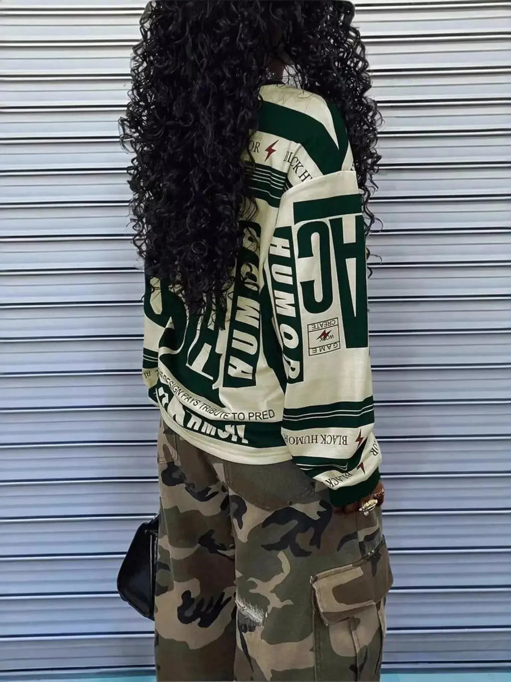 Printed Drop Shoulder Long Sleeve T Shirt