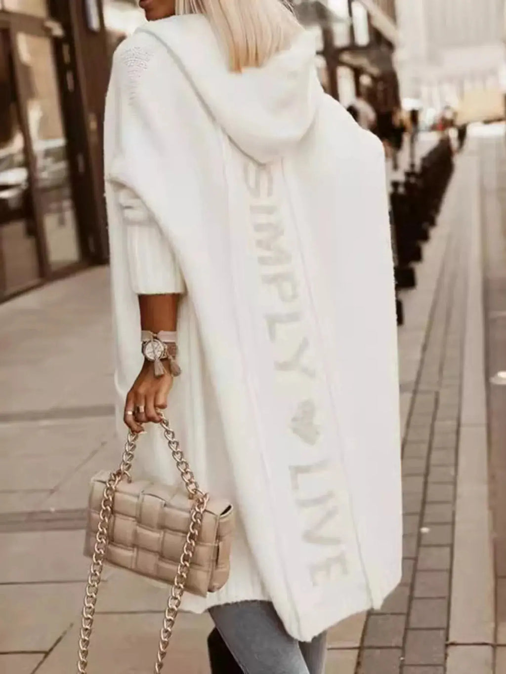 Full Size Hooded Knit Open Front Cardigan