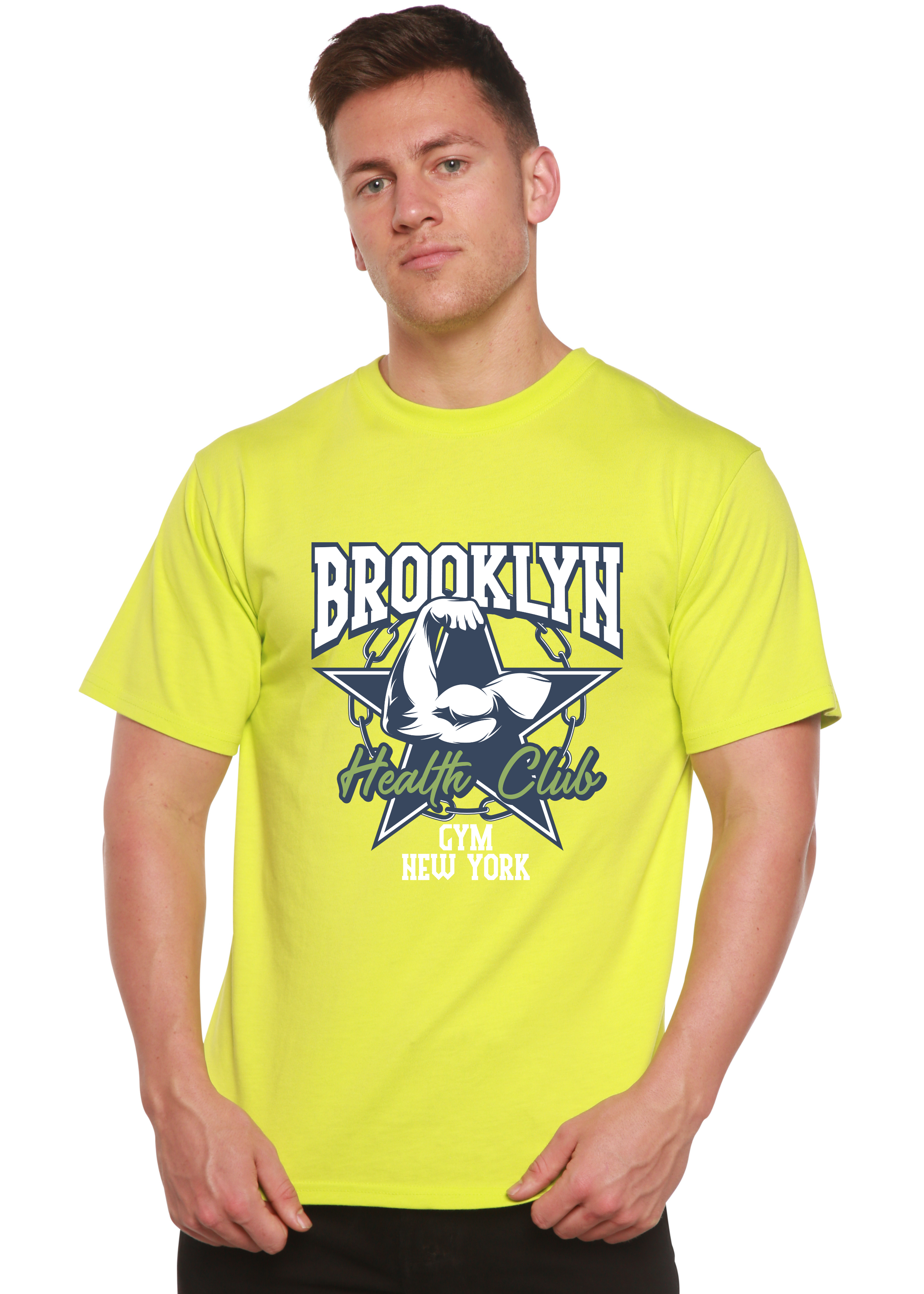 Brooklyn Health Club Men's Bamboo Viscose/Organic Cotton Short Sleeve Graphic T-Shirt