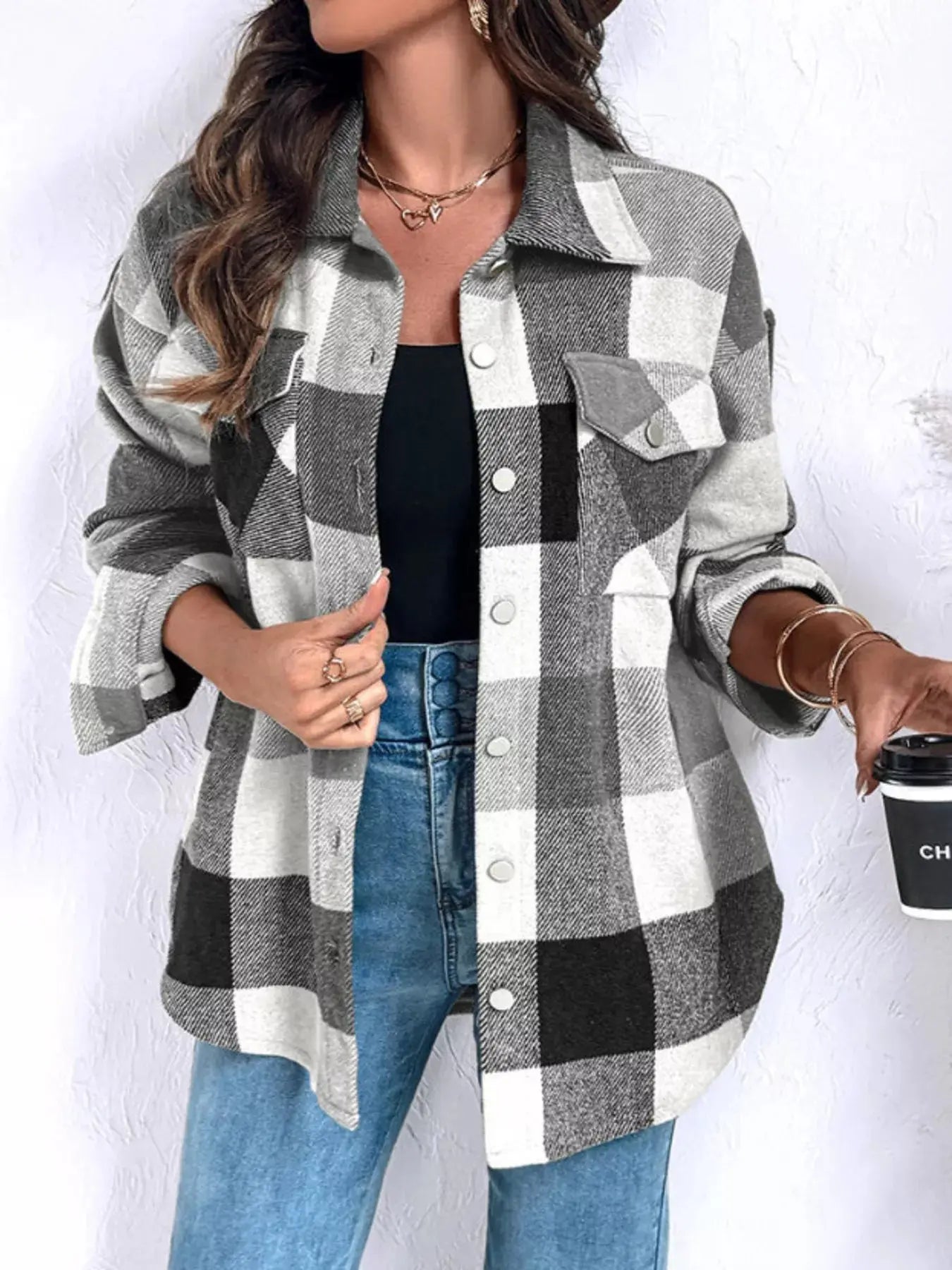 Plaid Button Up Long Sleeve Shirt
