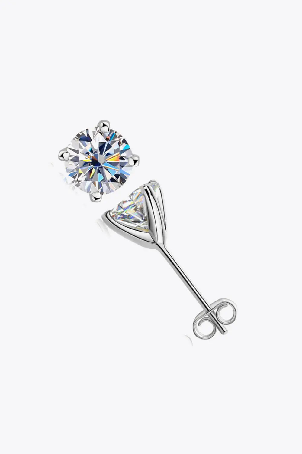 925 Sterling Silver 1 Carat Moissanite Stud Earrings