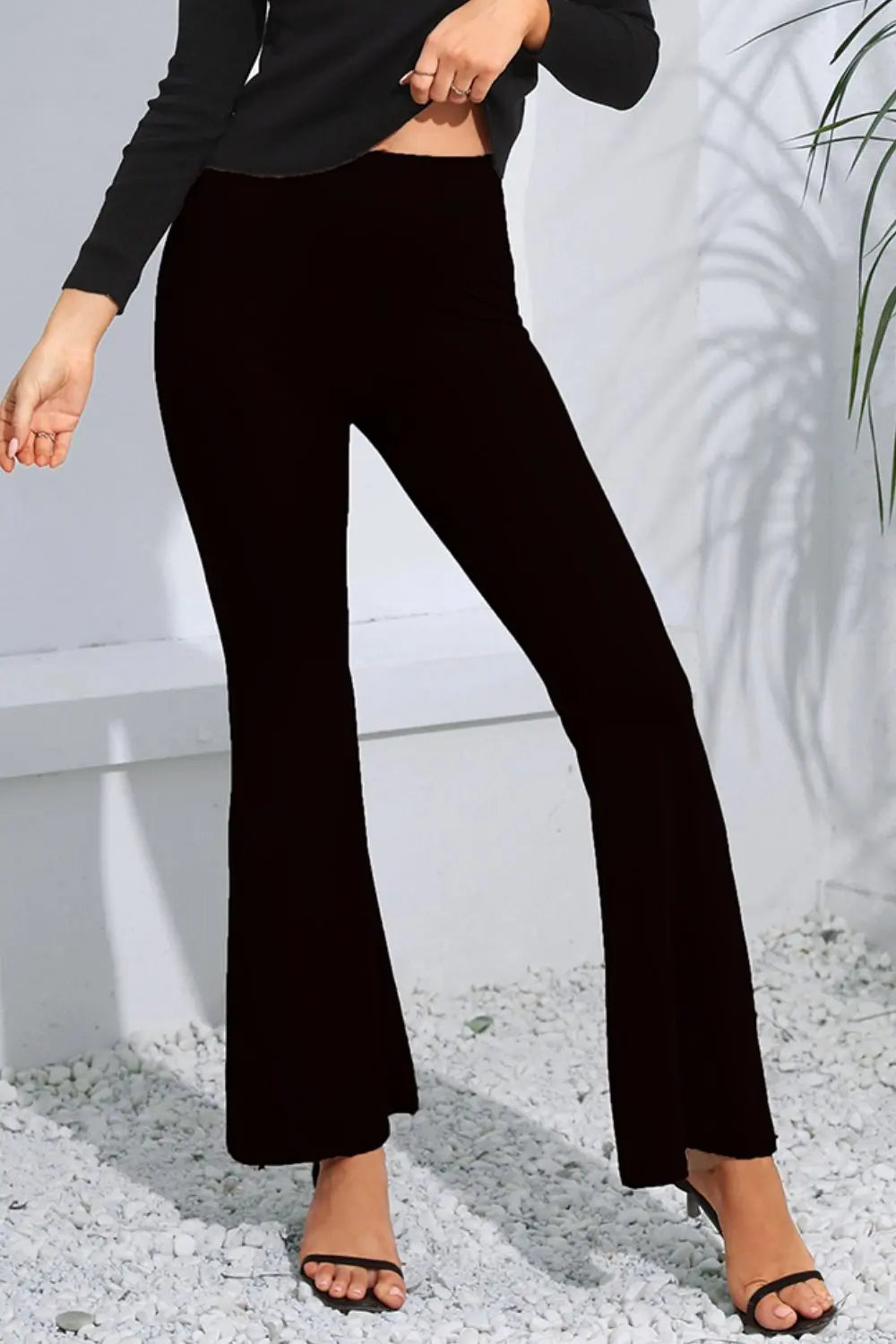 High Waist Flare Pants Long
