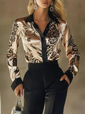 Leopard Button Up Long Sleeve Shirt