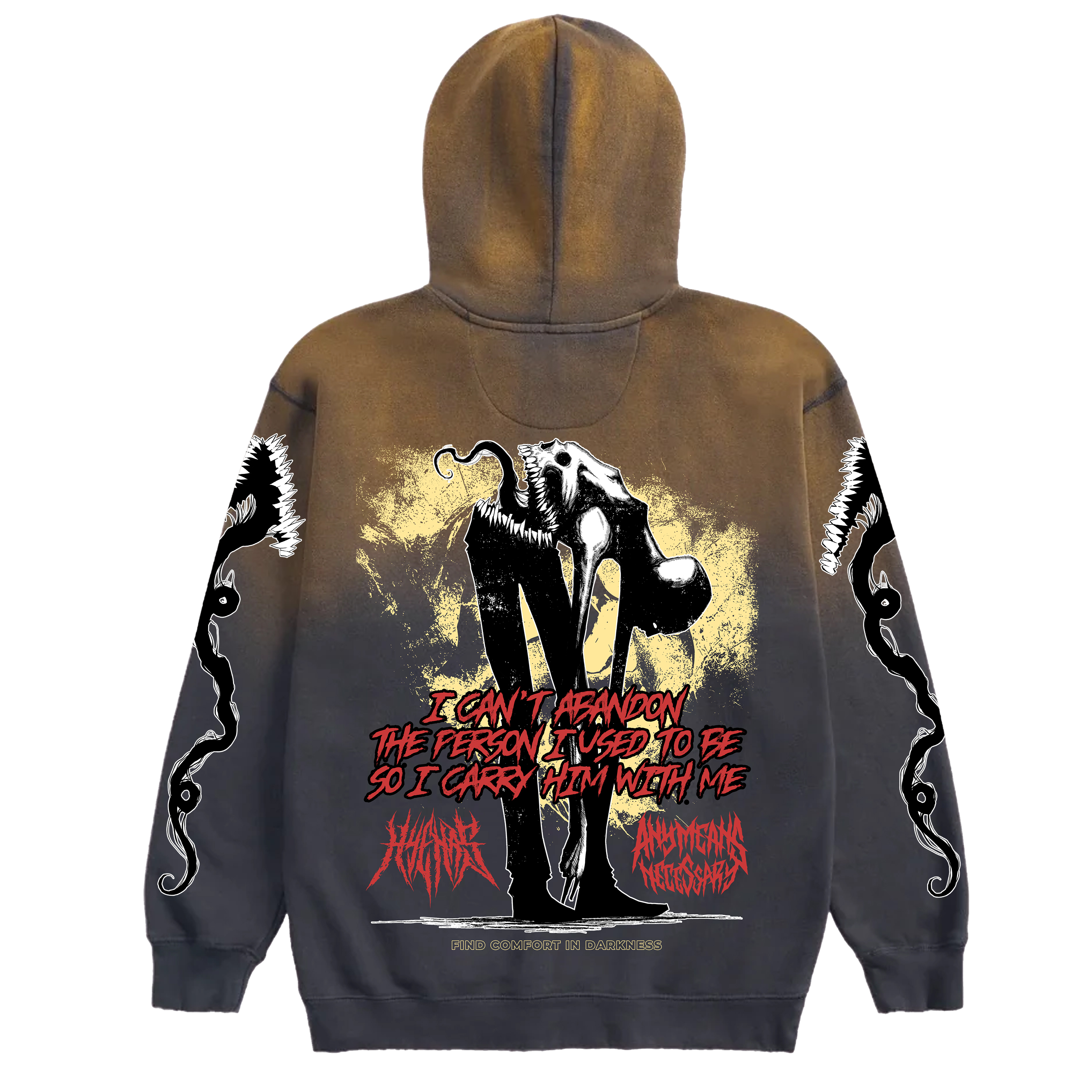 Abandon Full Zip Up Hoodie Black